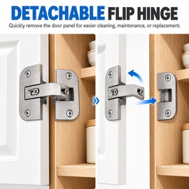 Zinc Alloy Furniture Hinge for Cabinet Doors – Detachable Flip Design for Kitchen, Wardrobe, Door and Window Hardware