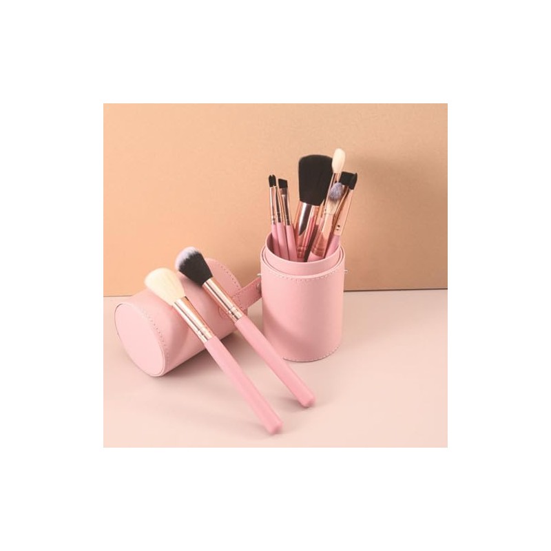 TRADERPLUS Makeup Brush Holder, PU Leather Travel Case, 18 x