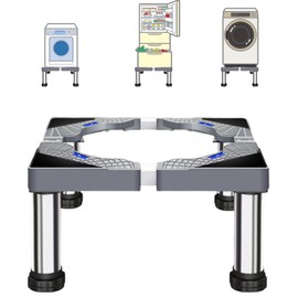 SSEHCWAN Washing Machine Stand, 4Legs Adjustable Washer Stand Height 18-21cm Washing Machine Base Fridge Stand Width 40-60 cm for Washer Cookers Fridges Max Load 150KG