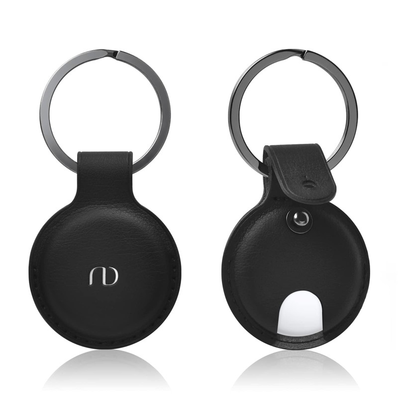Nereides Compatible AirTag Case Keychain, PU Leather AirTag Case, Key