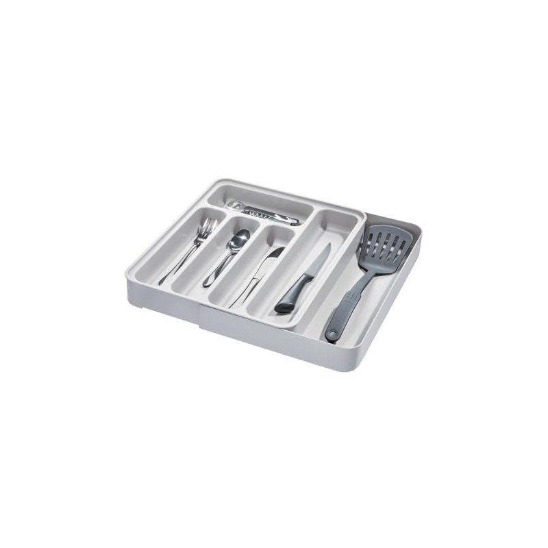 iDesign Eco BPA-Free Recycled Plastic Expandable Flatware and Cutlery Tray,