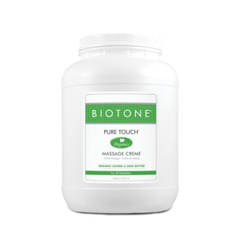 BIOTONE Pure Touch Organics Massage Crème, True Organic Massage, Rich Texture, Silky Glide, Soothing Ingredients, Healing Botanicals - 1 Gallon