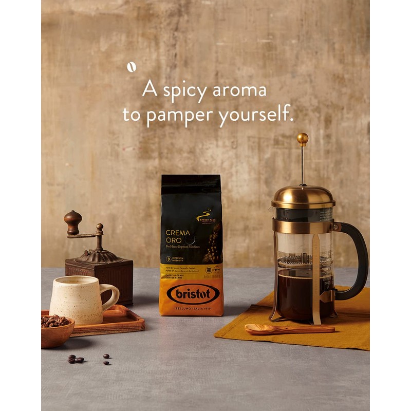 Bristot Crema Oro Italian Whole Espresso Beans – Medium Roast