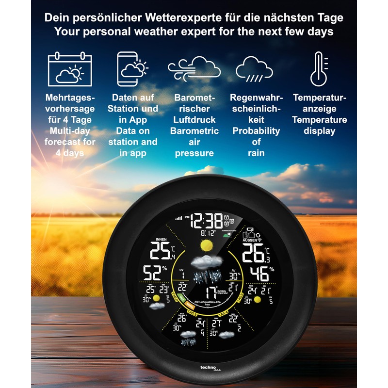 techno line WD 3040 WLAN Weather Station with Outdoor Sensor,