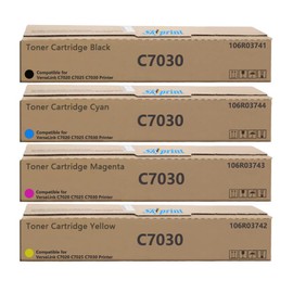 VersaLink C7020 C7025 C7030 Toner Cartridge Replacement for Xerox 106R03741 106R03744 106R03743 106R03742 Toner Use for Xerox VersaLink C7020 C7025 C7030.Black Cyan Magenta Yellow