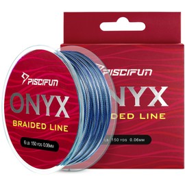 Piscifun Onyx Braided Fishing Line Advanced Superline Braid Lines 300Yd 6lb Blue-Camo