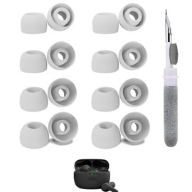 Vykyntow 8 Pairs Replacement Silicone Ear Buds Tips Compatible with JBL Vibe Beam/Endurance Run 2/Tune Buds/Endurance Peak 3/Live Pro 2/Tune 230NC, Fits in Case, with 3-in-1 Cleaner Kit, XS/S/M/L