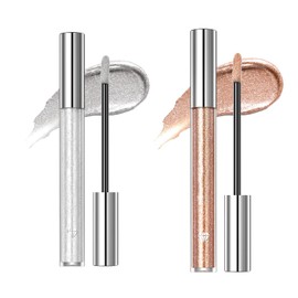 Dyceittdia 2pcs Flüssiger Lippenstift, 2.4g Silberner Lippenstift und 2.4g Gold Lippenstifte, Antihaft-Lipgloss, Langanhaltende Farbe, Perlglanz-Lippenstifte, lipsticks1