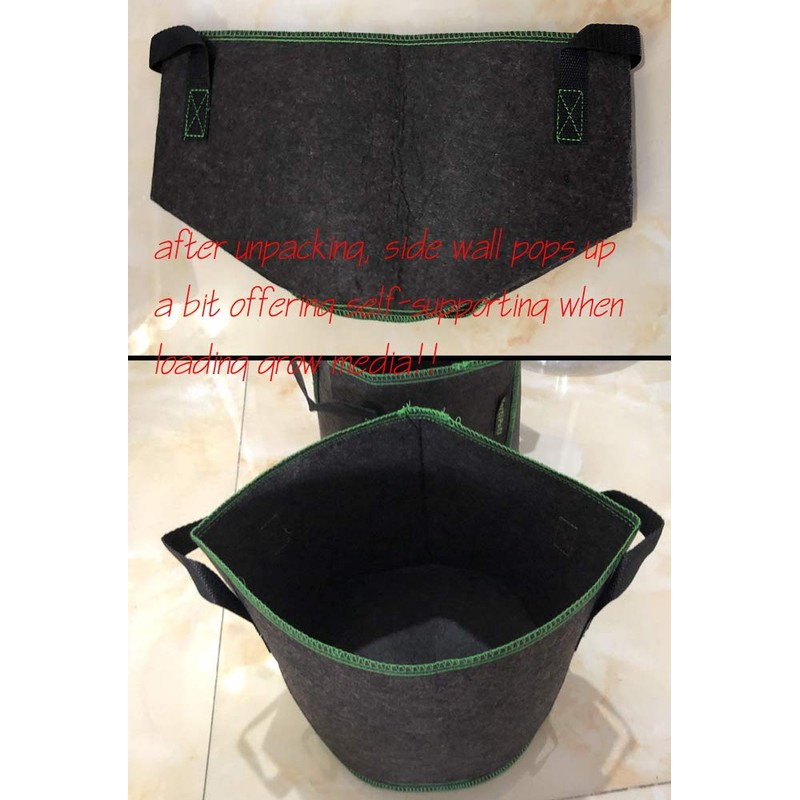 HORTIPOTS Fabric Pots 3 Gallon Non So Floppy Air Pruning