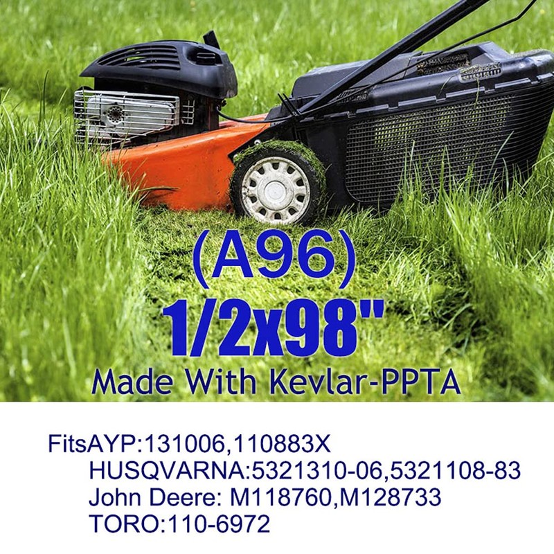 BOOMBOOST (A96) 0.5x98 Lawn Mower Replacement Belt Made With Kevlar