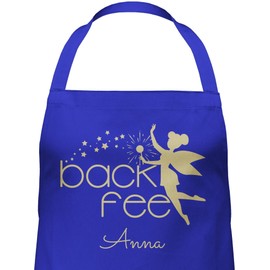Geschenk mit Namen personalisiert by Shirtracer - Apron - Baking Apron Women - Back Fairy I Backfee I Gift Baking I Hobby Baker, 4 Royal Blue
