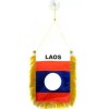 FI New Laos MINI BANNER FLAG FOR CAR & HOME WINDOW MIRROR HANGING 2 SIDED