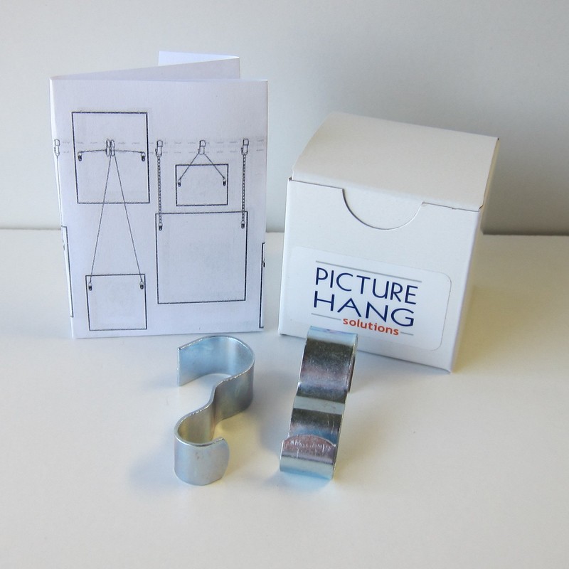 Picture Rail Hooks Silver Finish - 10 Pack - Picture