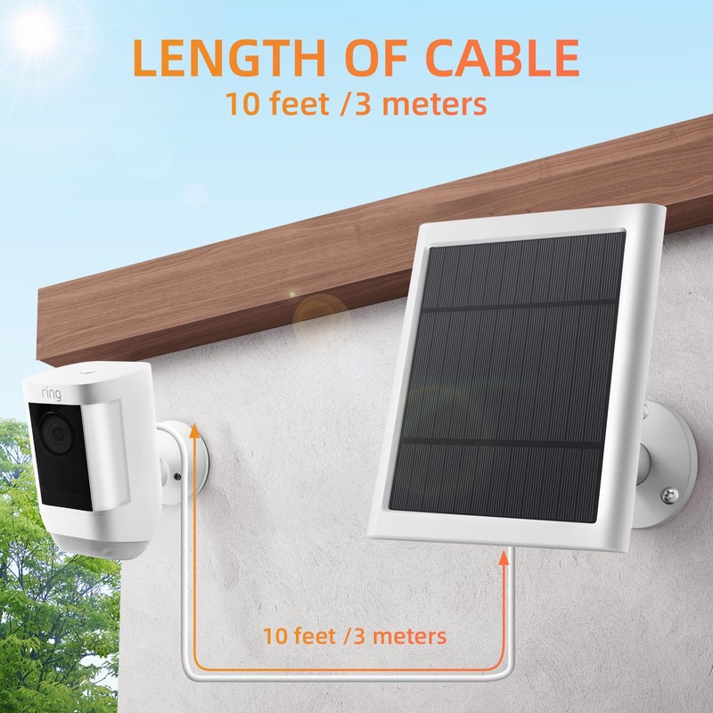 Paodekua Solar Panel for Ring Camera, 2 Pack 4W Solar