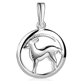 MATERIA by Matthias Wagner Zodiac Sign Pendant Silver 925 Women's Men's Necklace Rhodium-Plated, Silver
