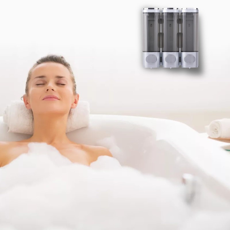 Shampoo Conditioner Dispenser, Soap Dispenser Wall Mounting, No Drilling, Shower
