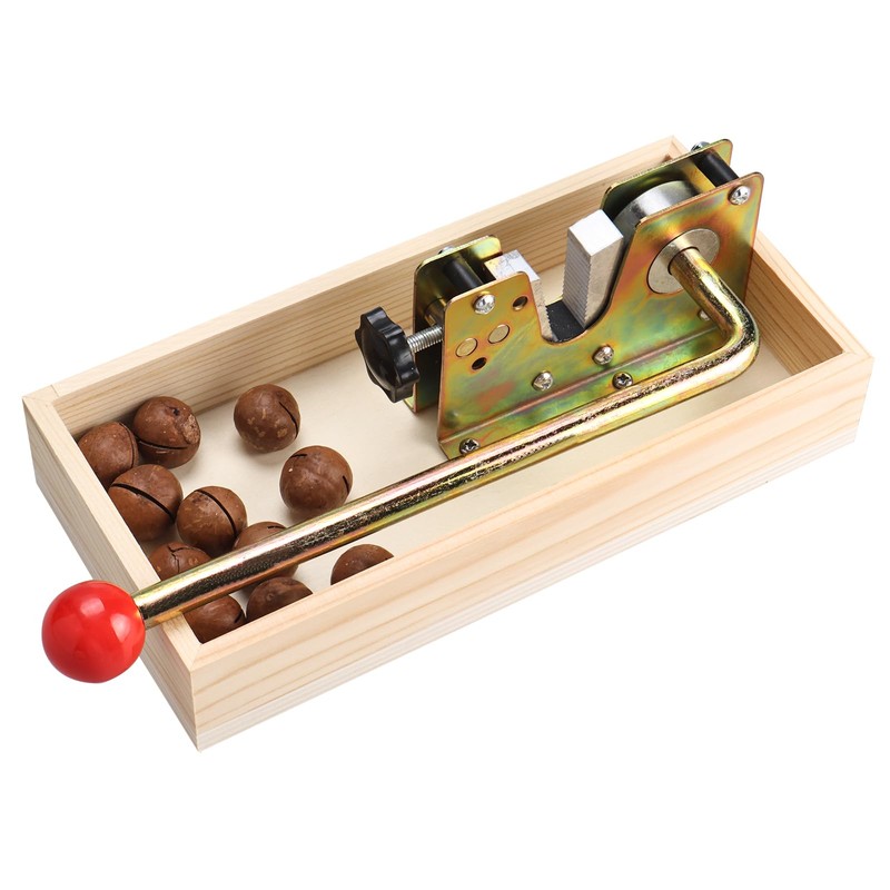 NovelBee Nutcracker with 4 Picks,Heavy Duty Walnut Cracker with Wooden
