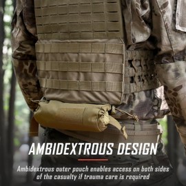 WYNEX Tactical First Aid Drop Dump Pouch, Medical Trauma Roll Up Drop Pouch EMT IFAK Sub Abdominal Carrying Bag with Hook-N-Loop for Chest Rig Vest