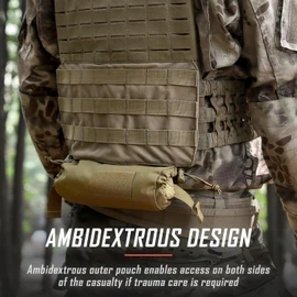 WYNEX Tactical First Aid Drop Dump Pouch, Medical Trauma Roll Up Drop Pouch EMT IFAK Sub Abdominal Carrying Bag with Hook-N-Loop for Chest Rig Vest