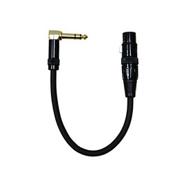 Audio 2000s E20101 1/4" TRS Right Angle to XLR Female 1 Ft Cable