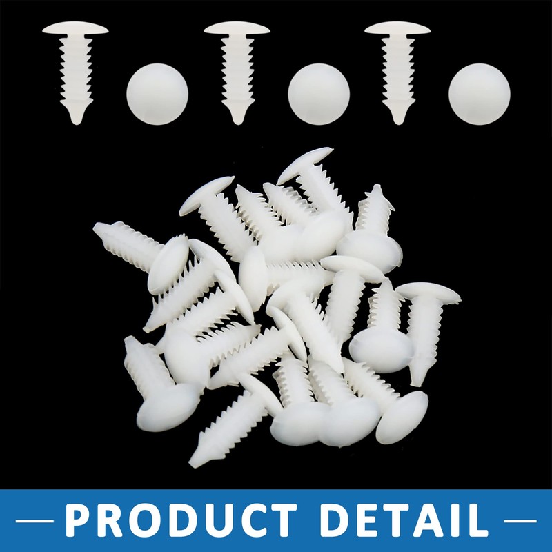A ABSOPRO Car Clips Rivets 6.5mm Hole Dia Fastener Plastic