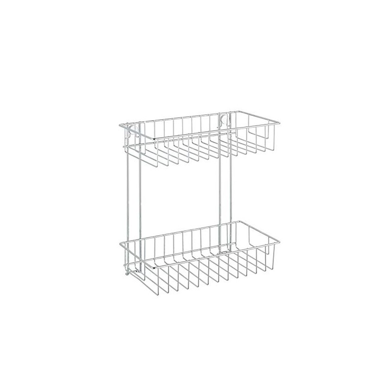 WENKO 20633100 2-Tier Wall Rack Classic - fixing without drilling,