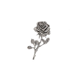 Handcrafted Antique Pewter Rose with Stem Premium Strong Magnet Gift for Home Office School Classroom Refrigerator Whiteboard Locker - Made in USA - SKU A137PRMAG