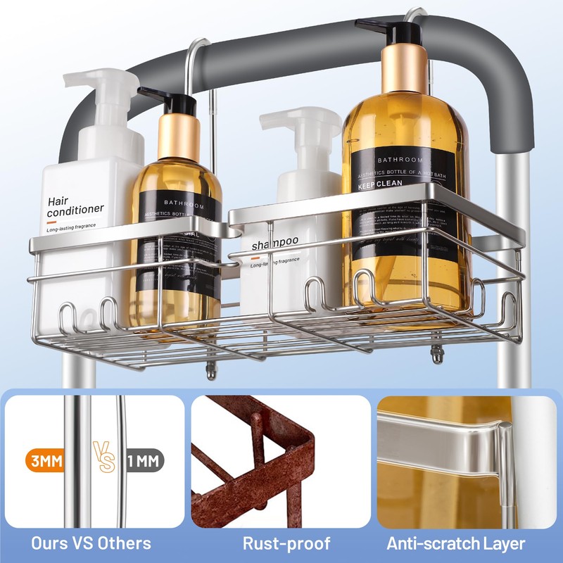YUOROS Shower Caddy Hanging, 304 Stainless Steel Showers Organizer Rack