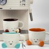 1pc 11.83oz Cute Little Feet Ceramic Cup with Spoon, Underglaze