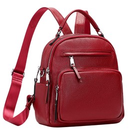 ALTOSY Genuine Leather Backpack for Women Small Convertible Backpack Purse Ladies Shoulder Bag 4 in 1 to Carry