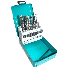 Makita Drill Bits D-46399 Set of 18 Pieces with Case Included 6 Drill Bits for Ironwork 6 Drill Bits for Woodworking 6 Drill Bits for Concrete