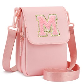CLOUDWINGS Christmas Gifts for Girls Crossbody Purse Small Kids Initial Cell Phone Purse Crossbody Bags,Pink-M