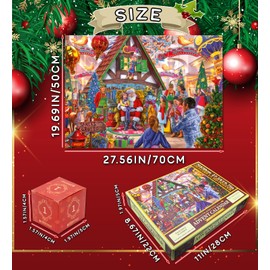 Puzzle Christmas Advent Calendar,Stocking Stuffers for Adults, 1008 Pieces 24 Boxes Christmas Countdown Jigsaw Puzzle for Adults Kids, 24 Days 2024 Christmas Advent Calendar Puzzle Home Decor Gifts for Boys Girls, 27.6 in x 19.7 in
