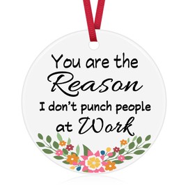 Coworkers Gifts for Women Christmas Ornament Thank You Gifts for Coworkers Manager Boss Friend Ceramic Ornament for Colleagues Employee Work Bestie Gifts Birthday Office Appreciation Gift for Coworker