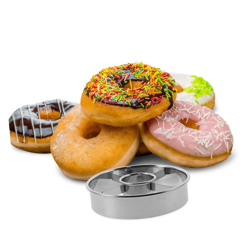 ABOOFAN Round Stainless Steel Doughnut Mold Reusable Baking Cutter for