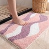 BLESWIN Microfibre Bathroom Mat Absorbent Bathroom Carpet 40x60cm Pink