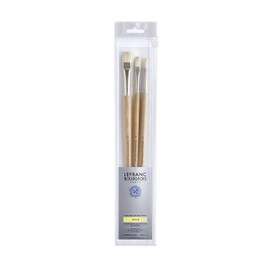 Lefranc Bourgeois – Set of 3 Brushes Long Handle Rond N°8/PLAT Court N° 14/PLAT N° 8