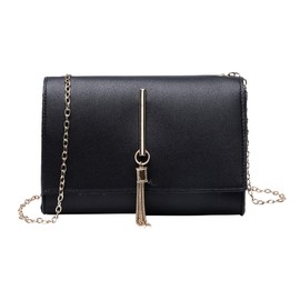 Donaly Women's Mini Shoulder Bag, Clutch Back, Party, Small, Bag, Leather, Black