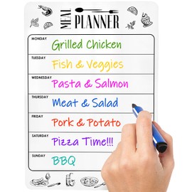 Magnetic Meal Planner for Refrigerator Dry Erase A4 - Magnet Weekly Menu Board for Fridge - Magnetic Menu White Board - Fridge Meal Planner Magnet - Meal Planner Dry Erase Board
