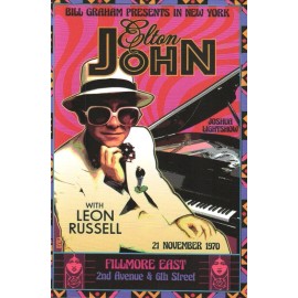 Elton John 4"x6" Reproduction 11/21/1970 Fillmore East Mini Poster/Postcar