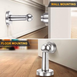 6 Pack Door Stopper Magnetic, COCIVIVRE Magnet Door Stop Stainless Steel, with Screws Drilling Mounting, Heavy Duty for Various Door Types to Hold Your Door Open