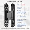 ANMILIY Hidden Door Hinge (6in)-2PC Invisible Door Hinges,3D Adjustable 180