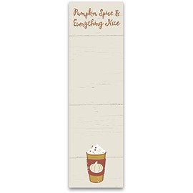 PBK Magnetic Paper Notepad Memo Pad"Pumpkin Spice & Everything Nice" Refrigerator Fridge Fall Seasonal to Do List Grocery Shopping Reminders 60 Pgs Sticky Back Multicolored 2.75 x 9.5 Inch, 1/pkg