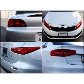 12 by 48 Inches Self Adhesive Headlight, Tail Lights, Fog Lights Tint Vinyl Film (12 X 48, Red)