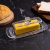 Clear Glass Butter Dish with Lid, Covered Butter Stick Holder