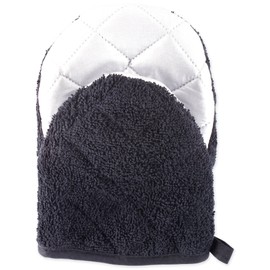 DII Everyday Kitchen Basic - Manoplas de Tela de Rizo para Cocina, Short Mitt, Negro, 7.5 x 5.5, 1, 1