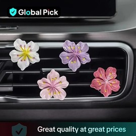 Automotive Air Freshener Clip, Car Air Outlet Decoration, Aromatic Floral Air Freshener Clip without Fragrance Tablet, Car Interior Accessories, Car Perfume Clip, Car Smell Products, Car Accessory:_Red_2 counts/set