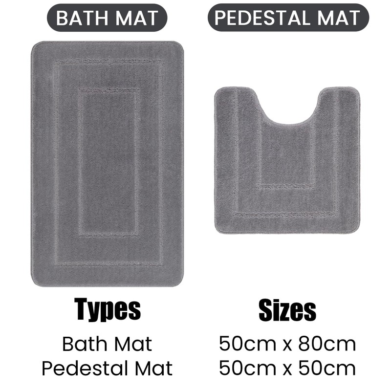 EDS 2 Piece Ichra Bath Mat Set Non Slip Ultra