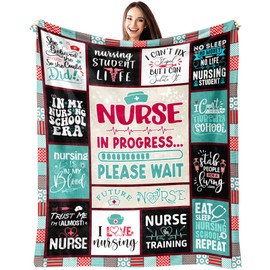 Christmas Nursing Student Gifts for Women, Gifts for Nursing Students, Student Nurse Gifts Throw Blanket 60" x 50", Xmas Gifts for Nursing Students Female, Best Nursing Gifts for Student Nurses