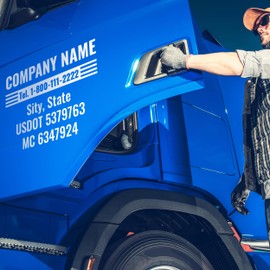 USDOT Numbers for Trucks - Custom Business Name Decals - Set of 2 Waterproof & UV Resistant DOT Stickers - US-DOT Truck Stickers Vinyl Decals